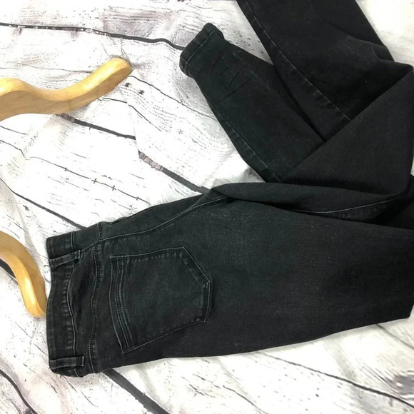 White House Black Market skinny leg black denim jeans sz 6 regular minimalist - Picture 6 of 6